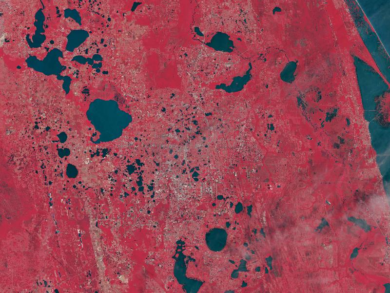 Karst Topography near Orlando as seen from space