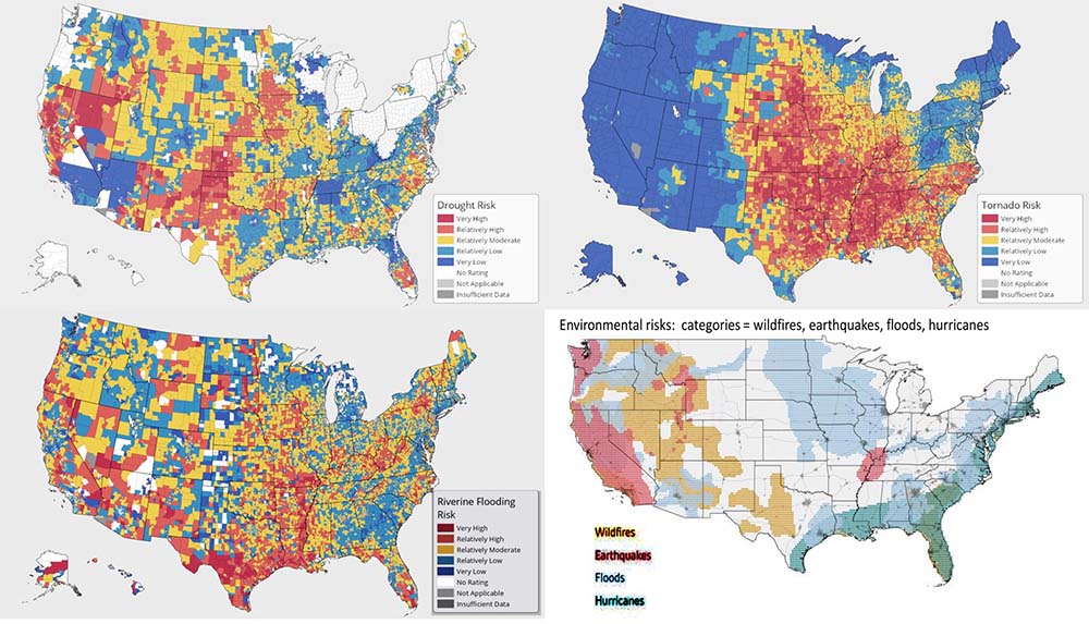 Usa Risk Map Natural Hazards--in Maps
