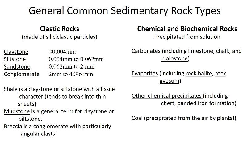 Sedimentary Rock Types